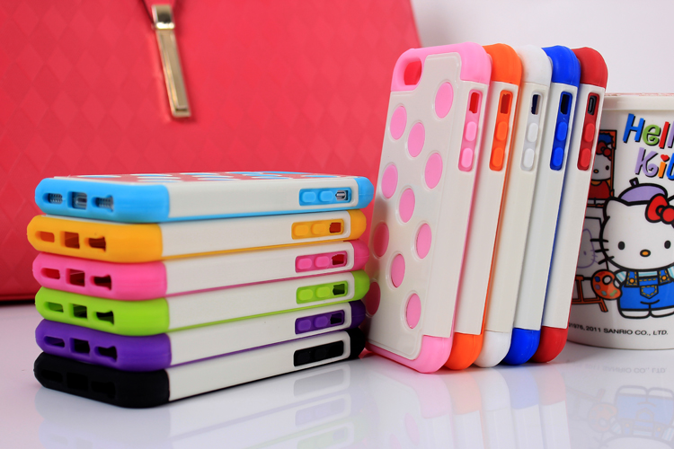 2 Piece Hybrid Hard PC Case Soft Silicone Back Cover Case for iPhone5 (11)